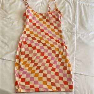 Francesca's Collections Multicolor Checkered Mini Dress